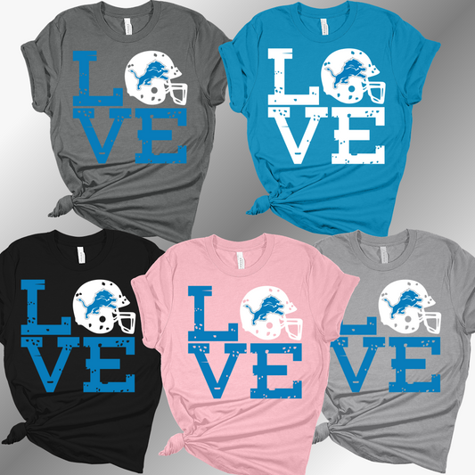 Detroit Football LOVE - Bella Canvas Tee (Adult)