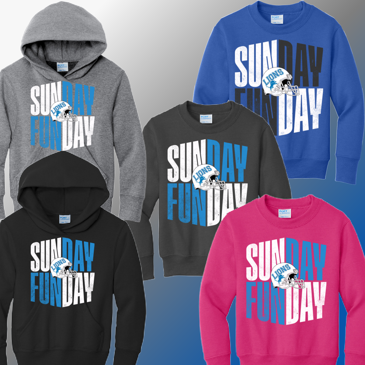 Detroit Football Sunday Funday - Youth Sweatshirt