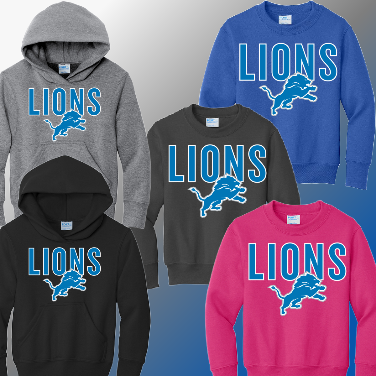 Detroit Football Oversized Logo - Youth Sweatshirt