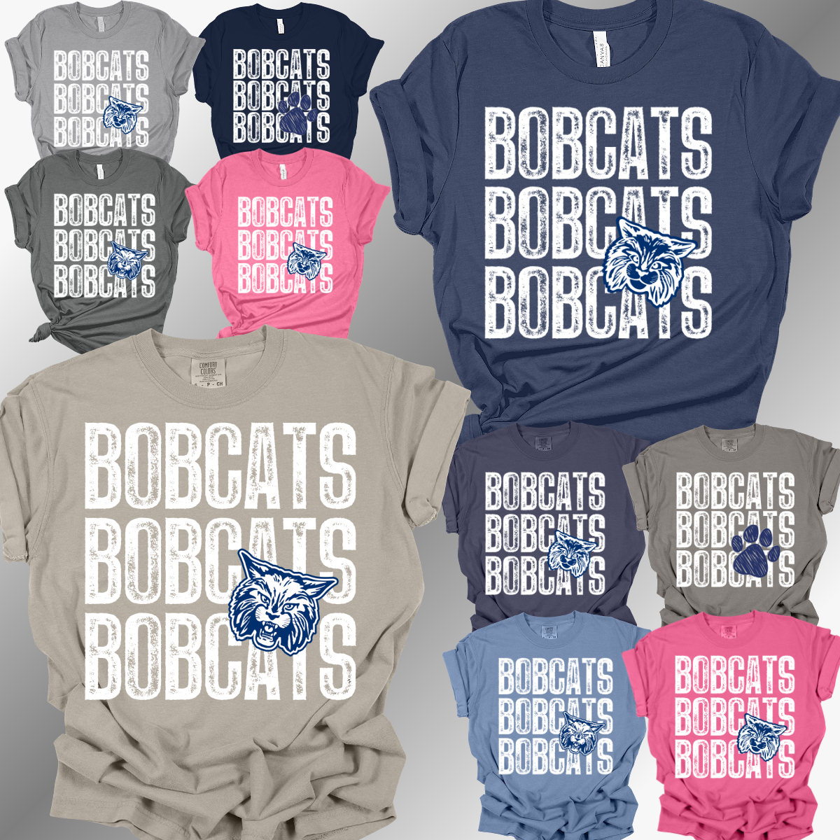 Bangor Bobcats - Repeating Bobcats Tee (Adult)
