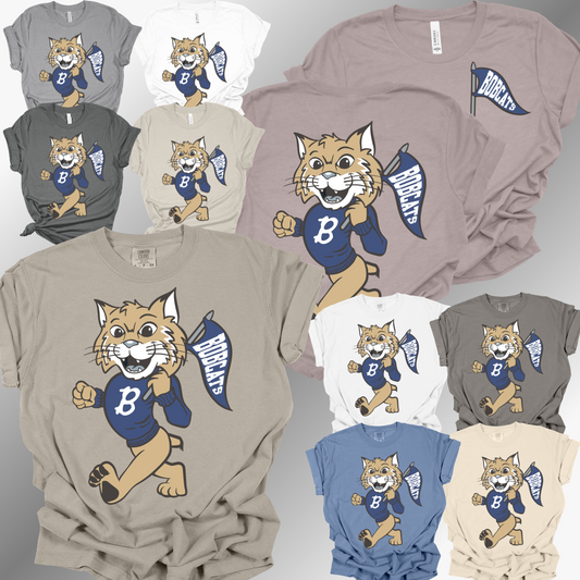 Bangor Bobcats - Vintage Mascot Tee (Adult)