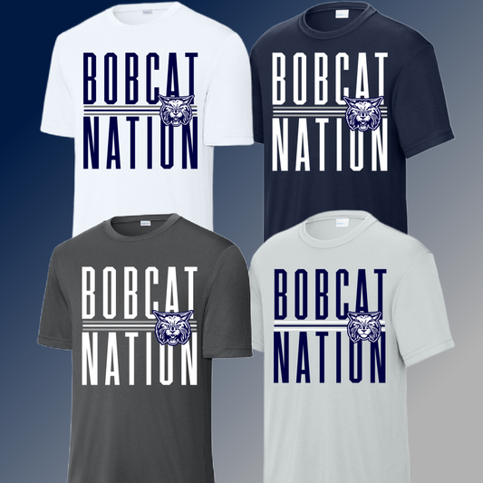 Bangor Bobcats -Bobcat Nation Tall Font Dri Fit Tee (Youth & Adult)