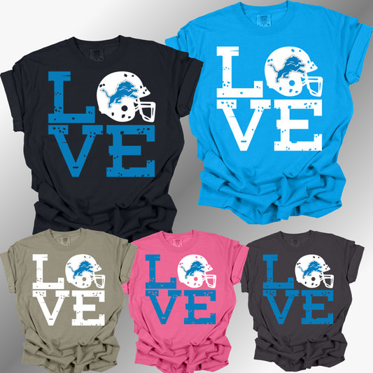 Detroit Football LOVE - Comfort Colors Tee (Adult)