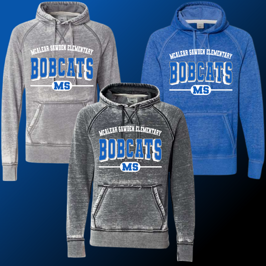 McAlear Sawden Bobcats - Varsity Mascot Acid Wash Hoodie