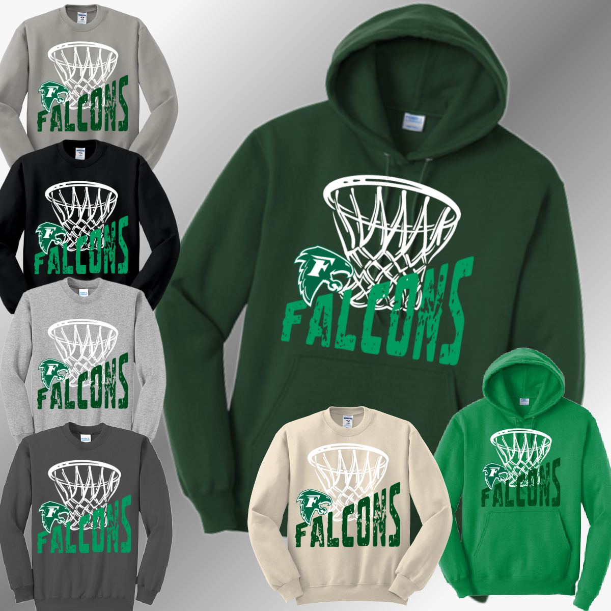 Freeland Falcons - Basketball Basic Sweatshirt (Adult)