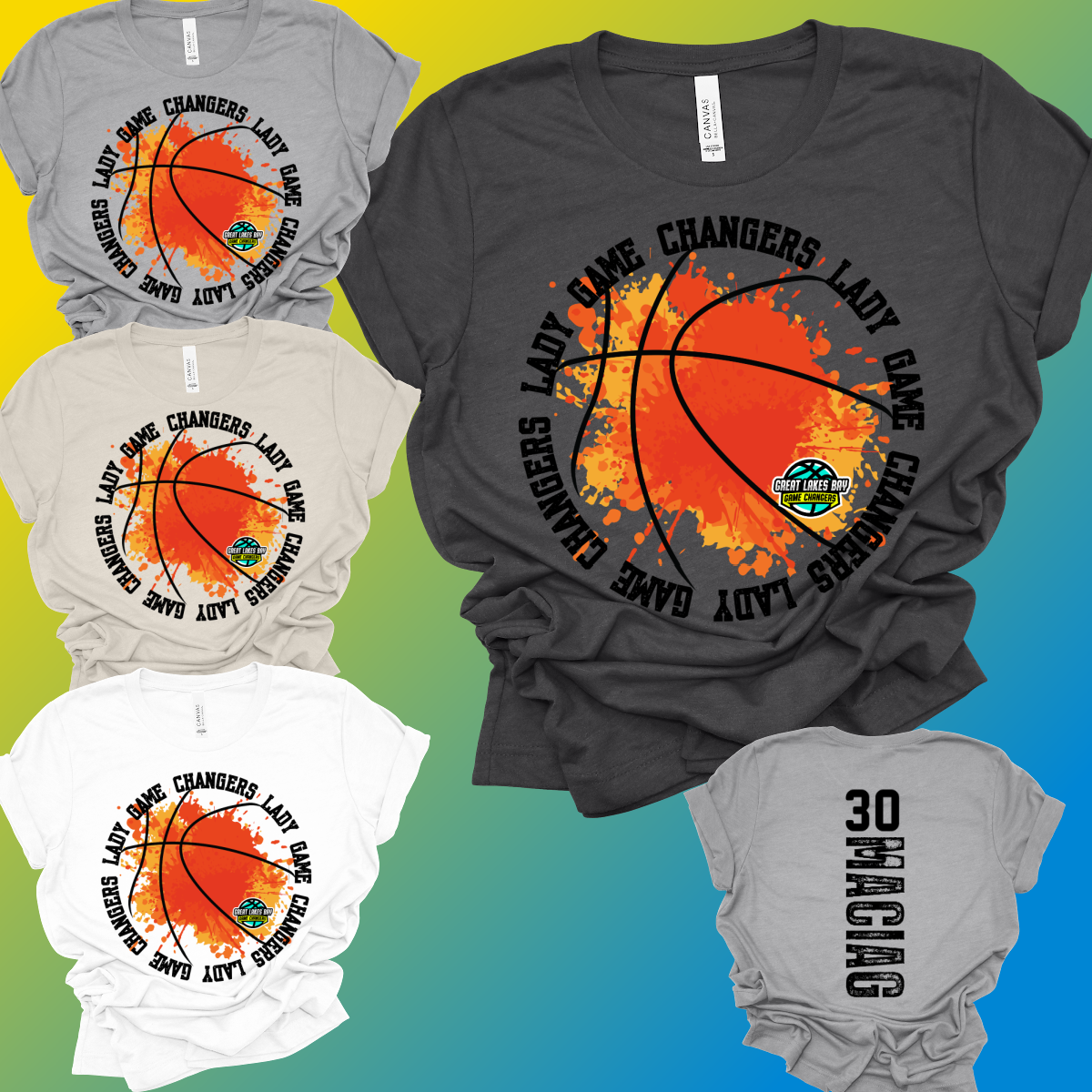 GLB LADY Game Changers - Splatter Basketball Tee (Toddler, Youth & Adult)
