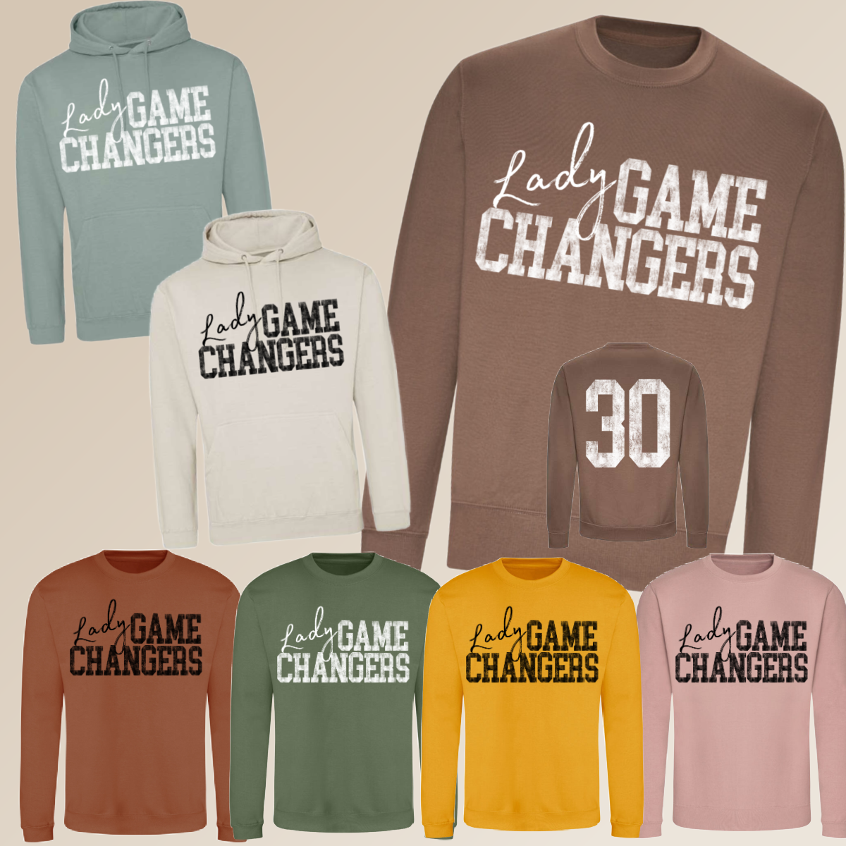 GLB Lady Game Changers Basketball - Grunge Font Sweatshirt (Adult)