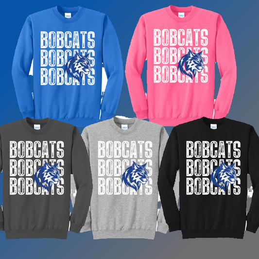 McAlear Sawden Bobcats - Repeating NEW Mascot Basic Crewneck (Youth & Adult) - MADE TO ORDER/TWO WEEKS