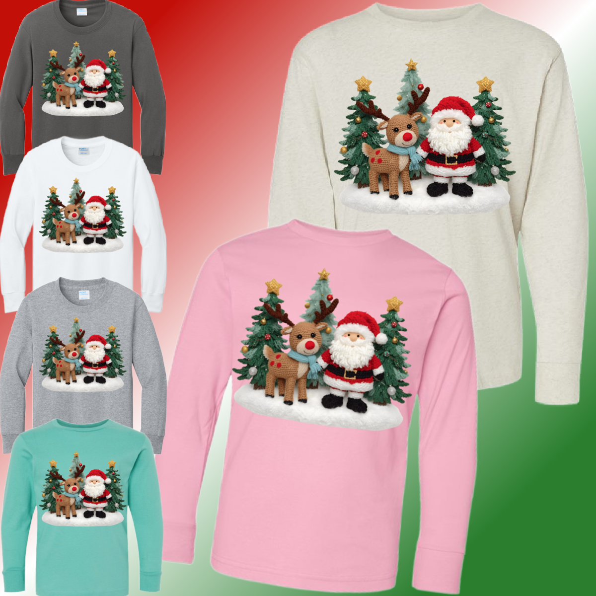Santa & Reindeer Scene Tee (Youth)