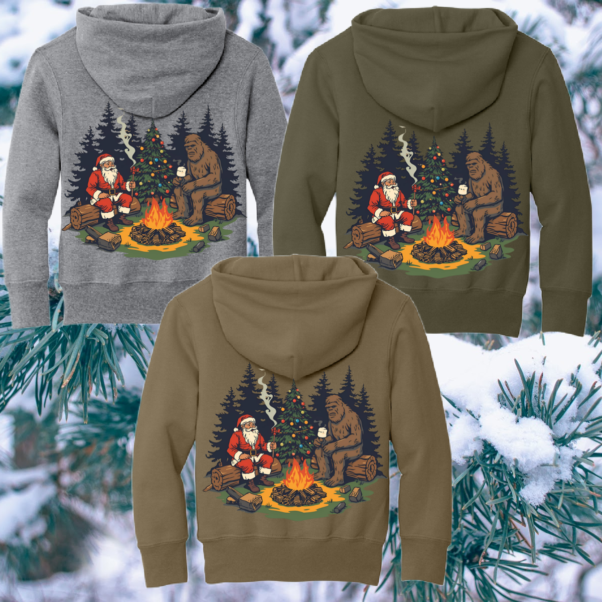 Great Lakes Boys - Santa & Bigfoot Hooded Sweatshirt (Youth & Adult)