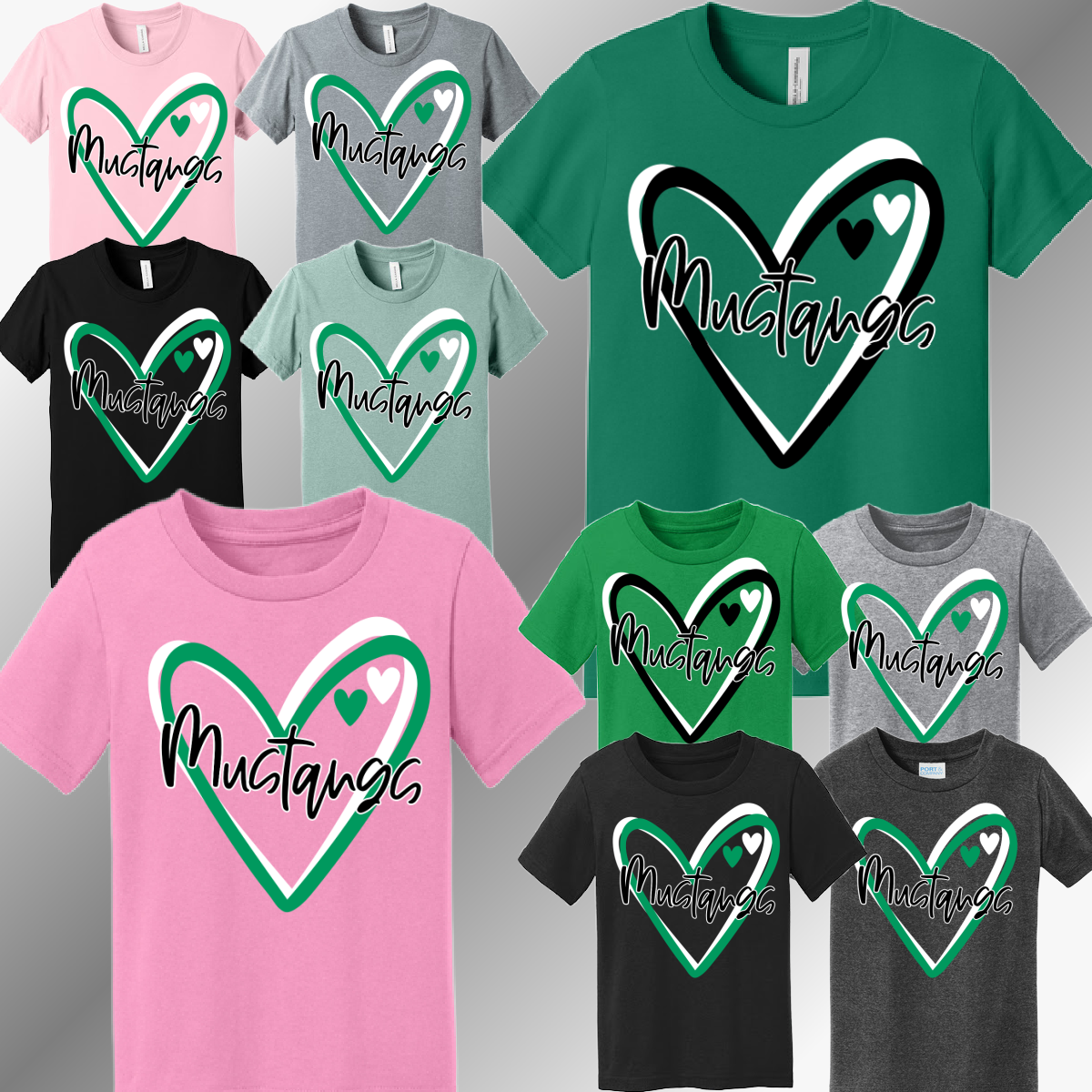 MacGregor Mustangs - Doodle Heart Tee (Youth)