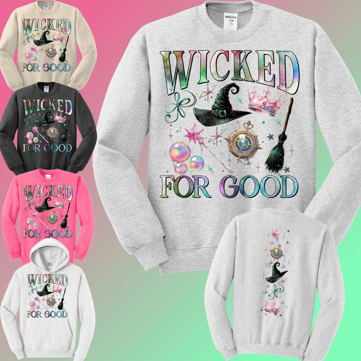 W!cked For Good Collage Basic Sweatshirt (Adult)