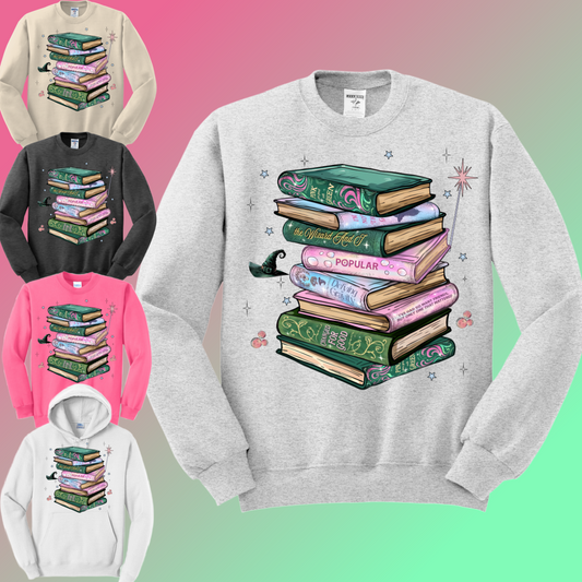 W!cked Book Stack Basic Sweatshirt (Adult)
