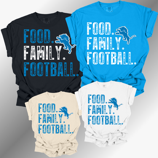 Food. Family. Football - Comfort Colors Tee (Adult)