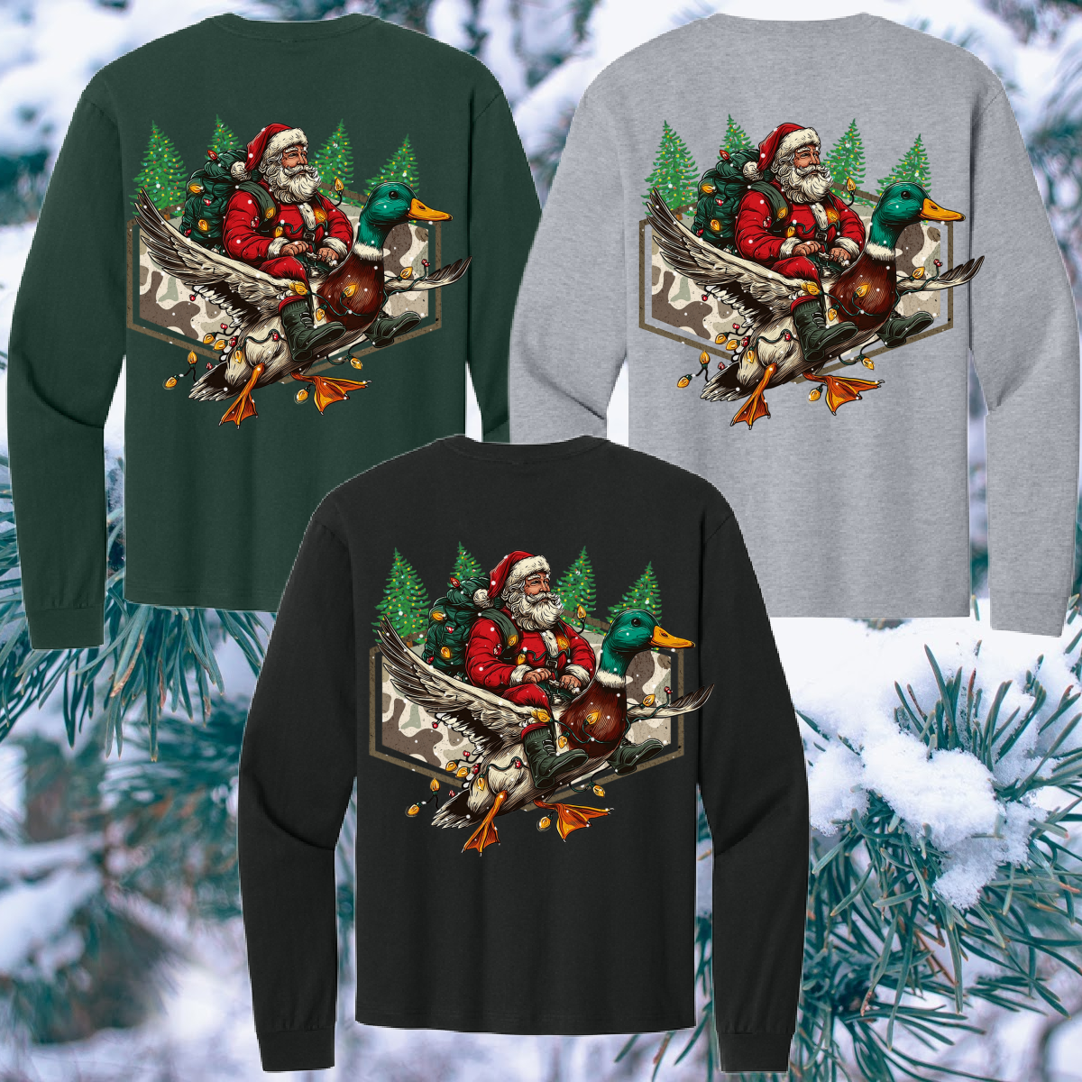 Great Lakes Boys - Santa Riding Duck Heavyweight Tee (Youth & Adult)