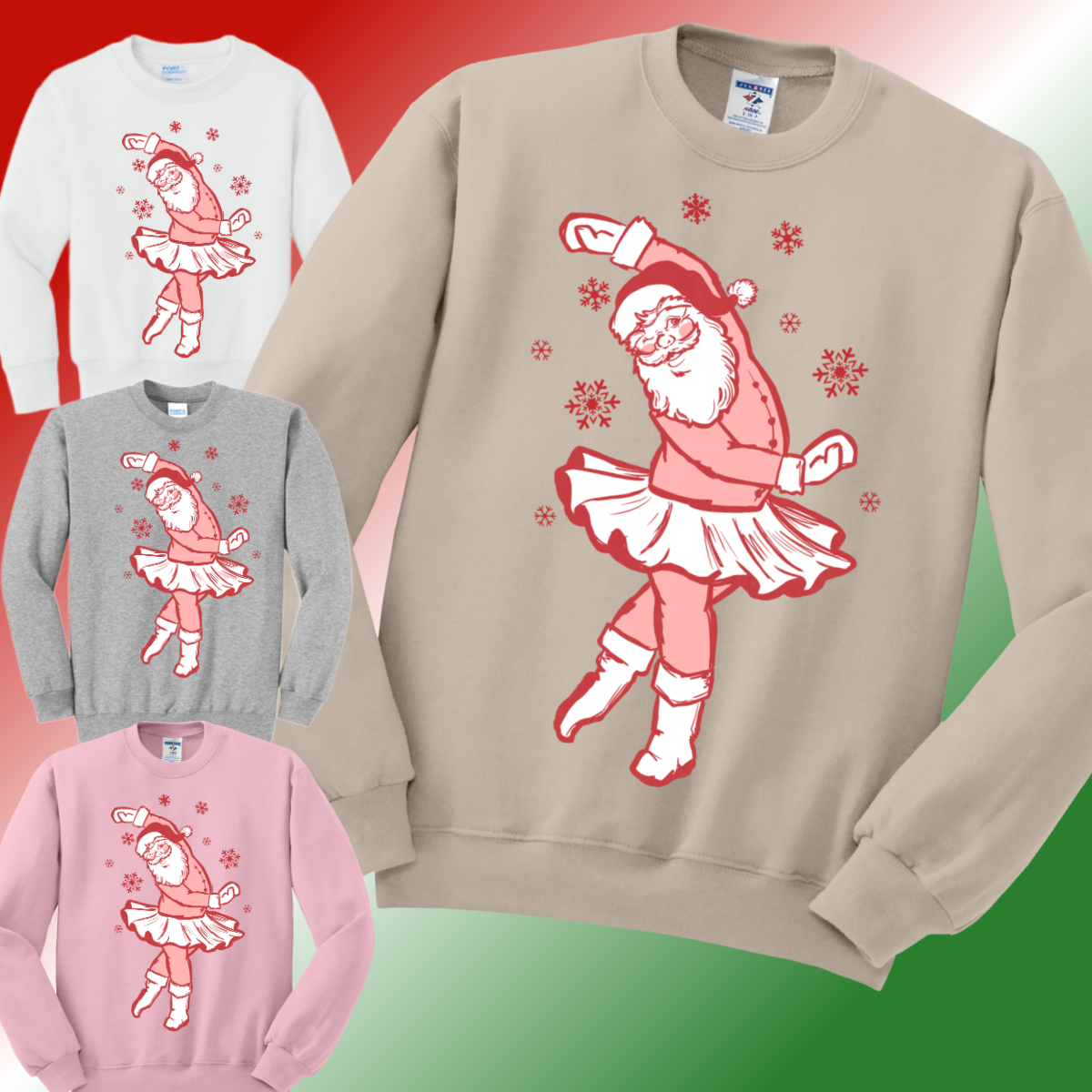 Ballerina Santa Basic Sweatshirt (Adult)