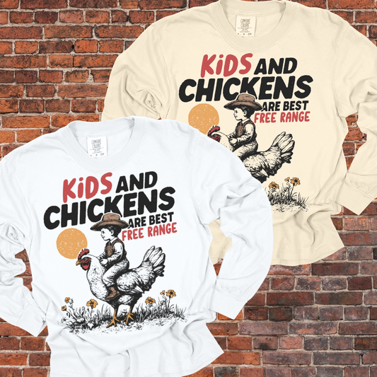 Kids & Chickens Are Best Free Range - Comfort Colors Tee (Adult)
