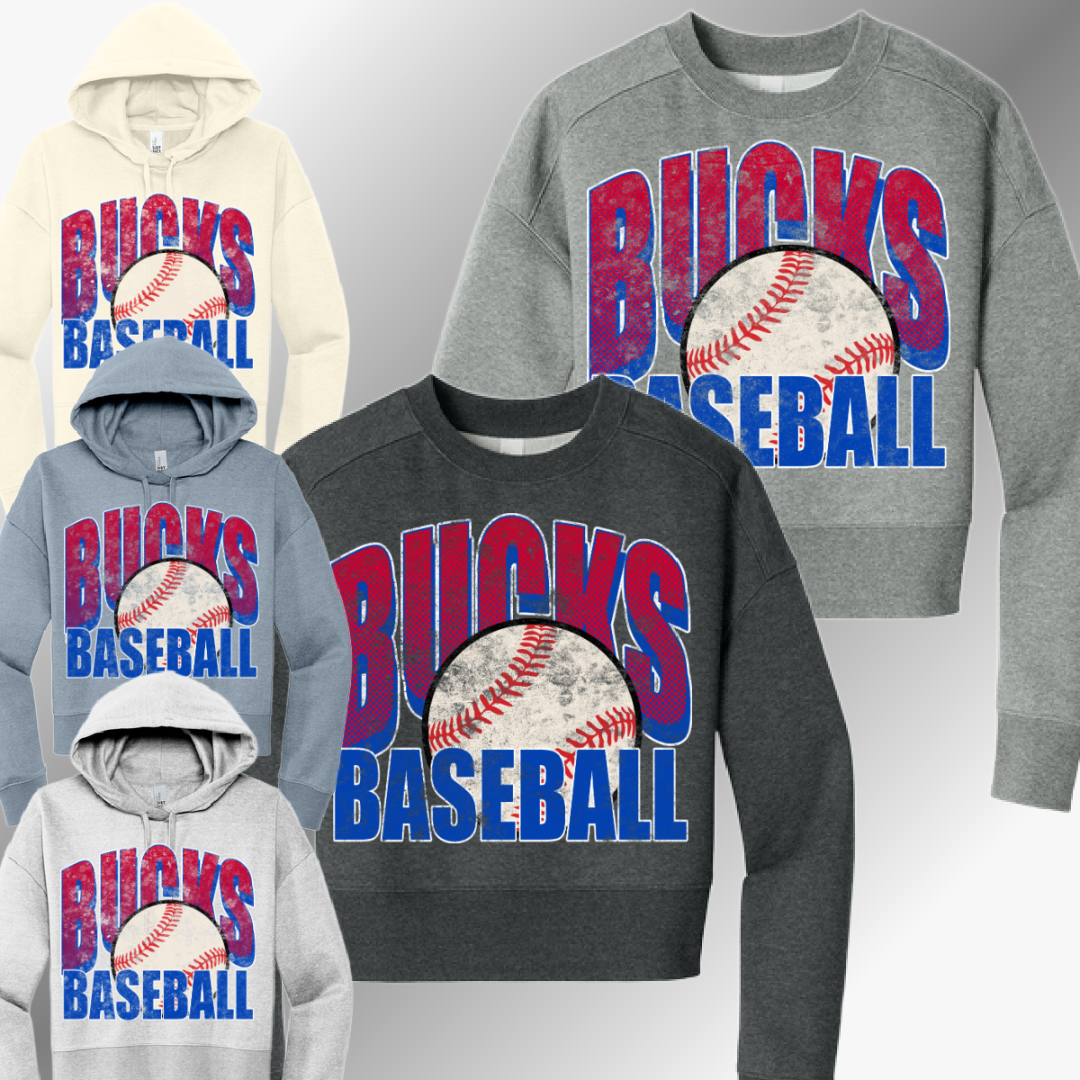 Bay Area Bucks - Grunge Cropped Sweatshirt (Adult)