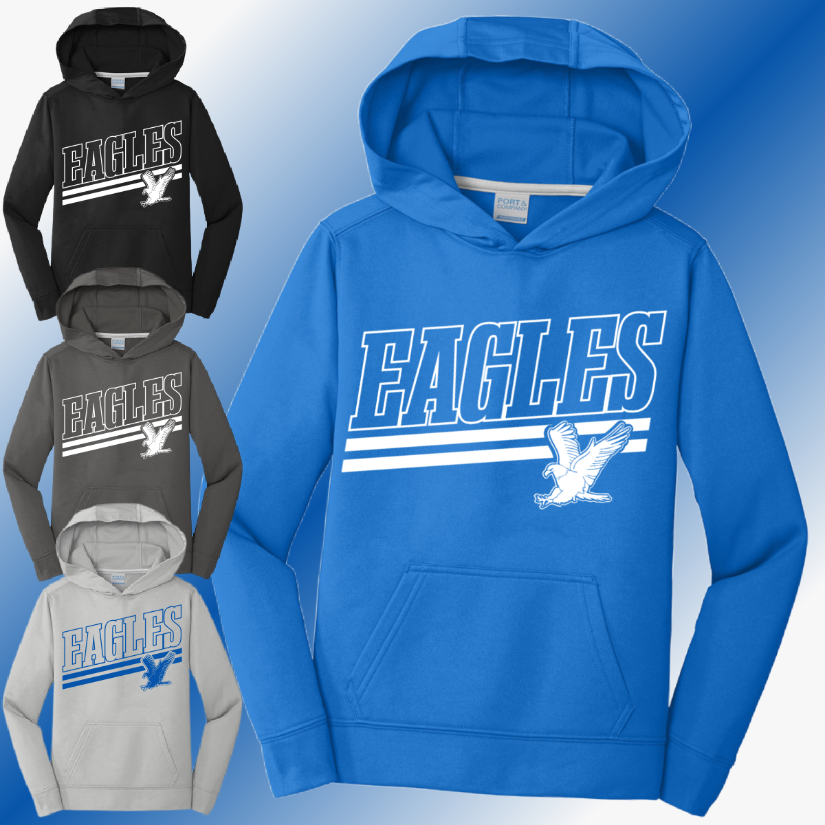 AACS Eagles - Angled Mascot Performance Hoodie (Youth & Adult)