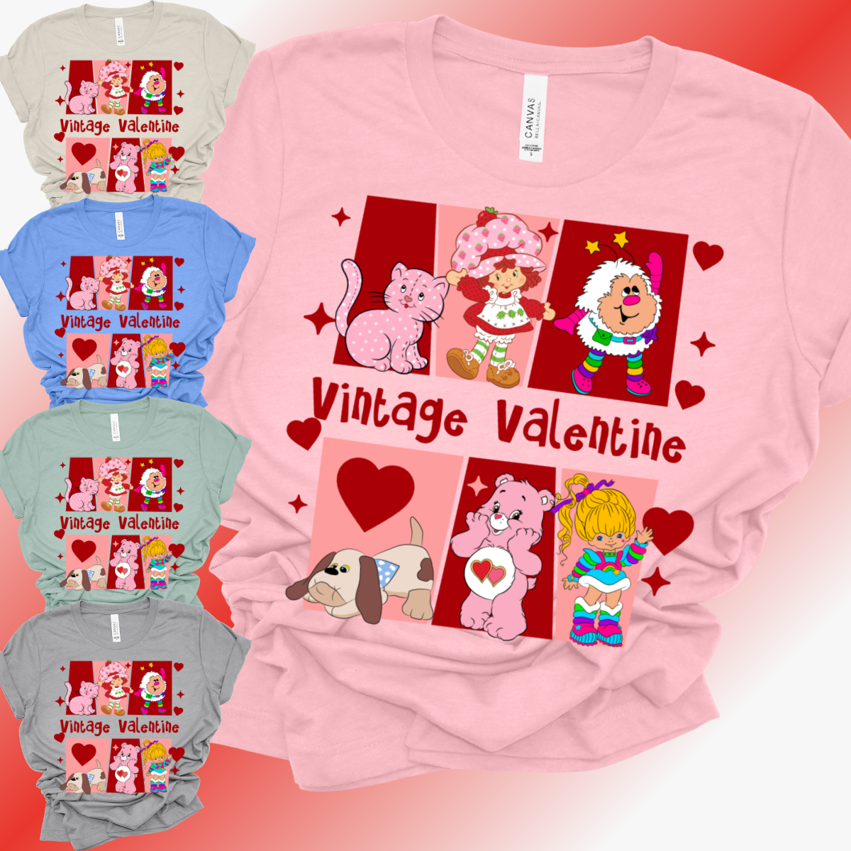 Valentines Day - Vintage Valentine Bella Canvas Tee (Adult)
