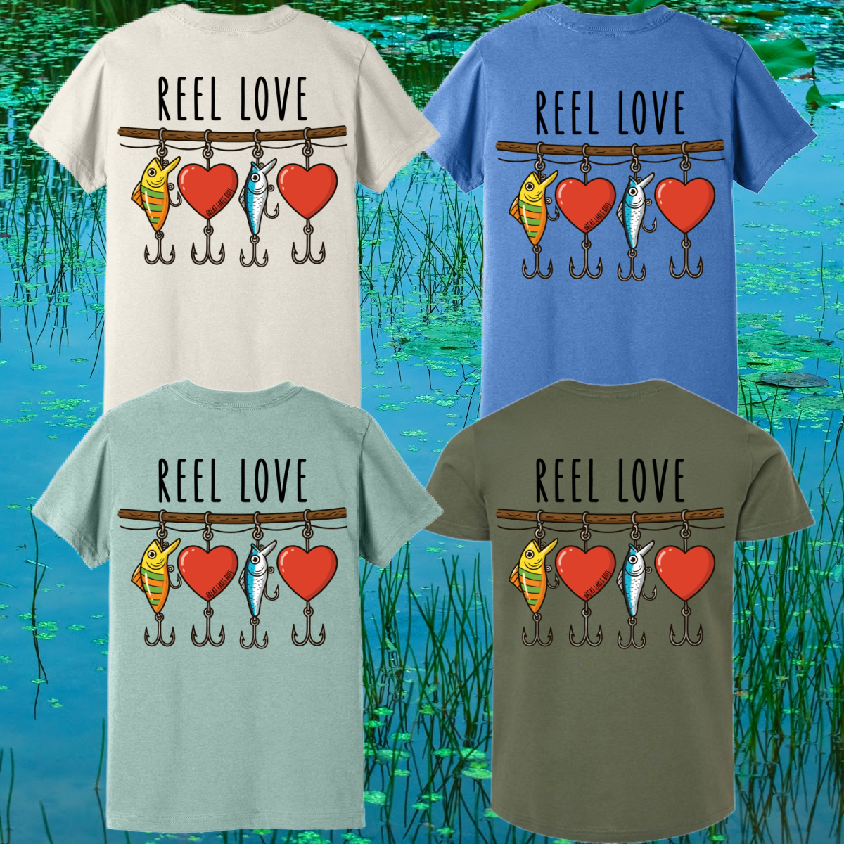 Great Lakes Boys -  Reel Love Valentine Premium Tee (Toddler, Youth & Adult)