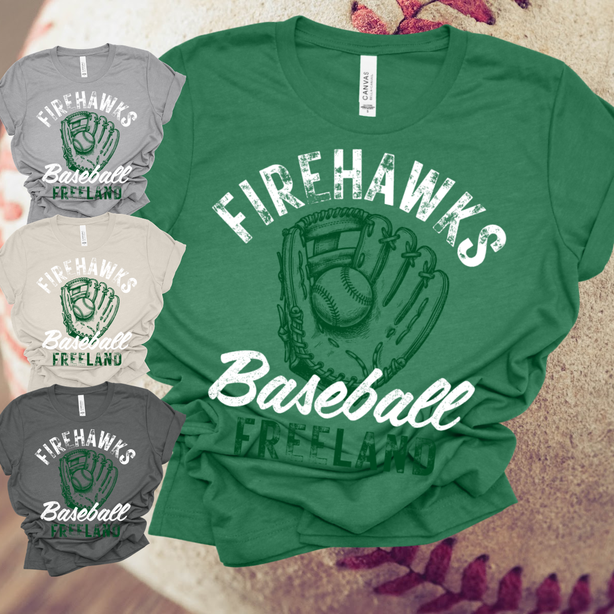 Freeland Firehawks - Glove Sketch Bella Canvas Tee (Adult)