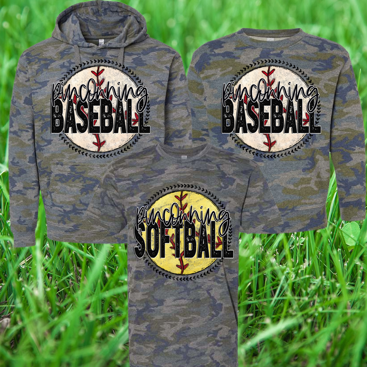 Pinconning Baseball/Softball  - Round Logo Camo (Youth & Adult)