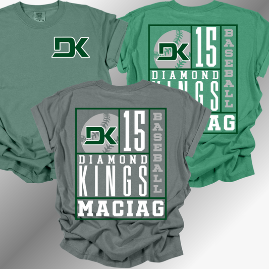 Diamond Kings Baseball - Back Collage Comfort Colors Tee (Adult)