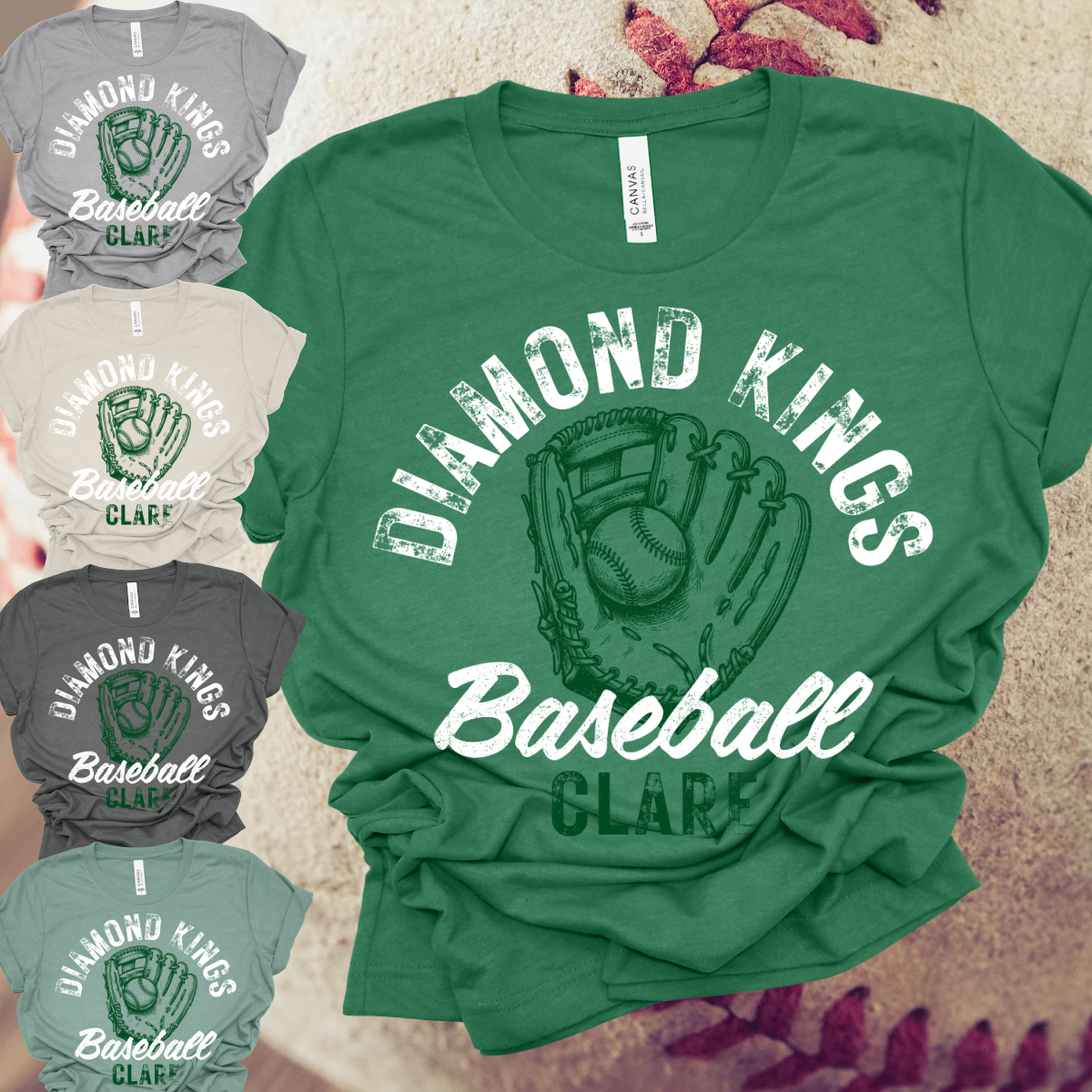 Diamond Kings Baseball - Distressed Glove Bella Tee (Adult)