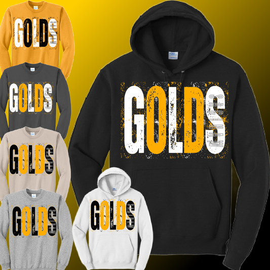 Saginaw Golds - GOLDS Splatter Sweatshirt (Youth & Adult)