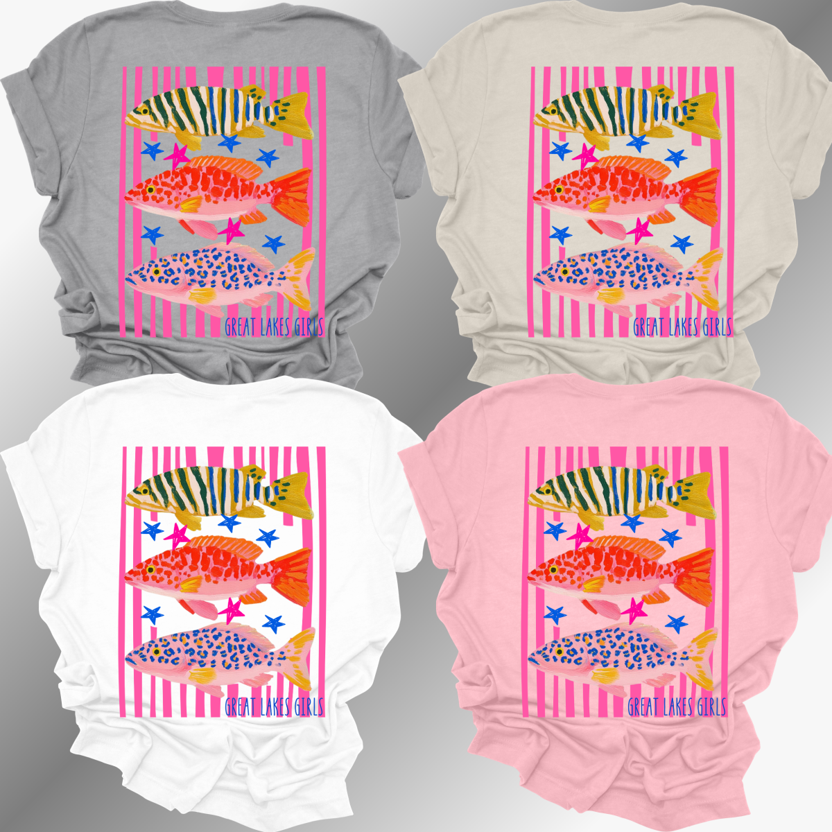 Great Lakes Girls -  Preppy Fish Premium Tee (Toddler, Youth & Adult)