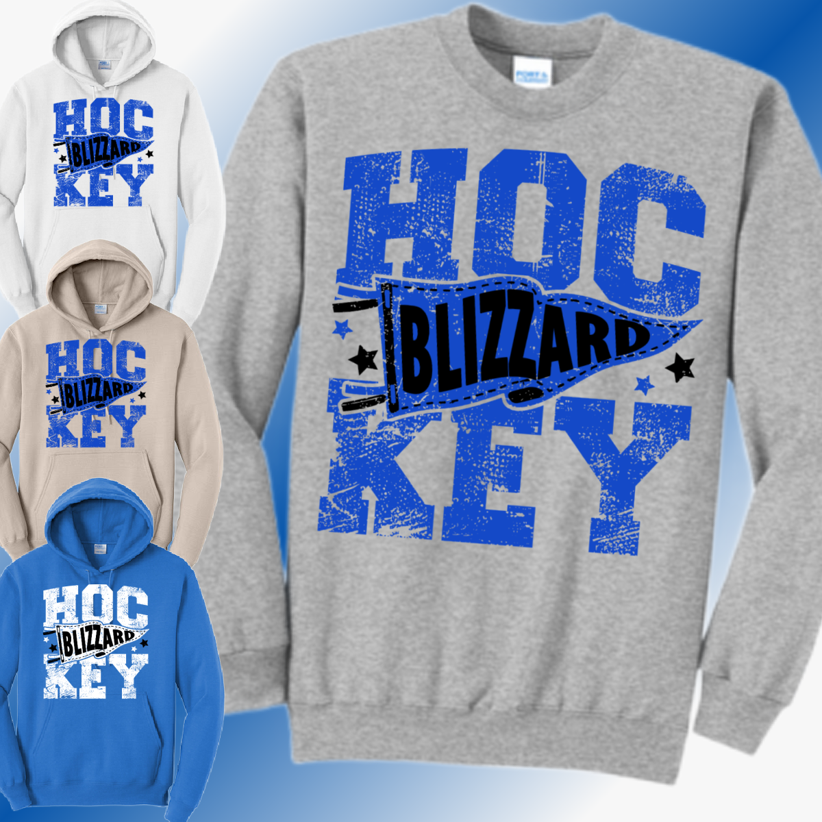 Bay County Blizzard - Pennant Flag Sweatshirt (Youth & Adult)