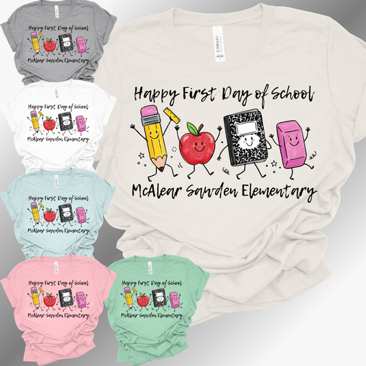 Happy First Day of School Doodle - Bella Tee (Youth & Adult)