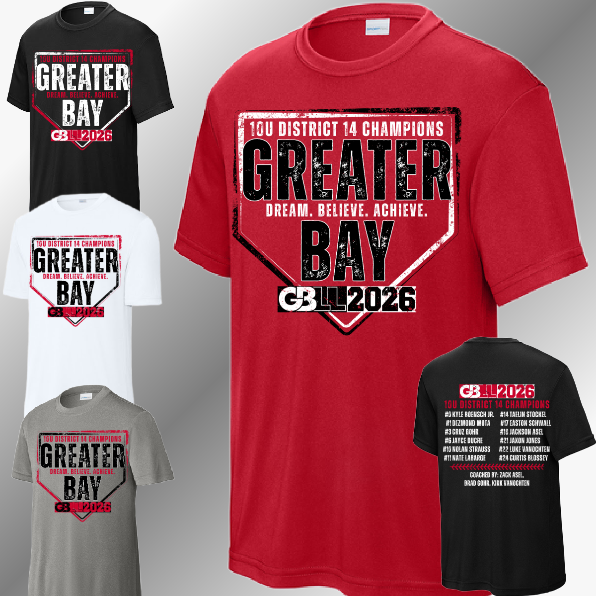 GBLL 2026 10U/12U District Champs - Performance Tee (Youth & Adult)