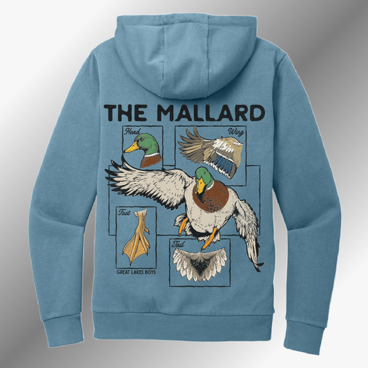Great Lakes Boys - Anatomy Of A Mallard Heavyweight Hoodie - Blue Dusk (Adult)
