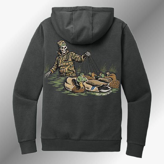 Great Lakes Boys - Duck Hunting Skeleton Heavyweight Hoodie - Graphite (Adult)
