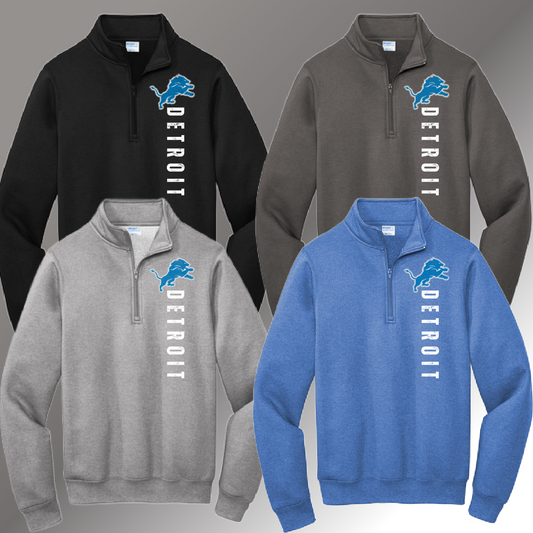 Detroit Football - Basic Quarter Zip Sweatshirt (Youth & Adult)