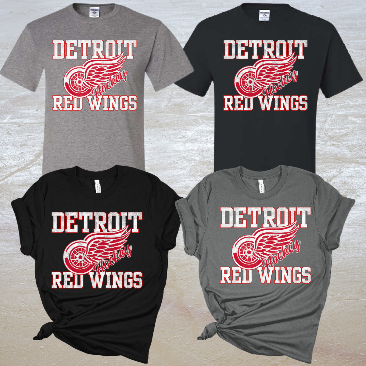 Distressed Detroit Hockey Tee (Youth & Adult)