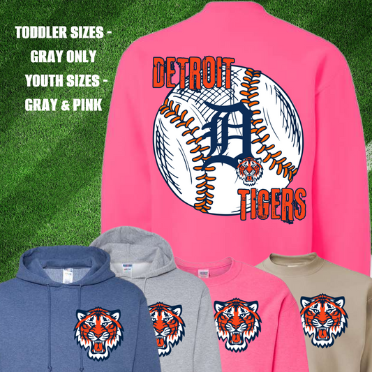 Detroit Baseball Sweatshirt Back Design (Adult)