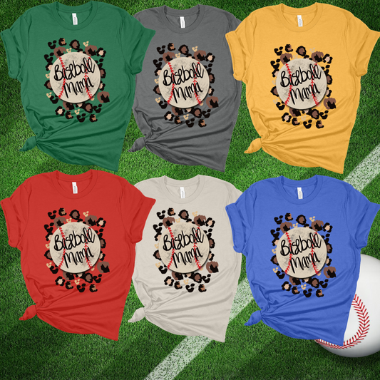 Baseball Mama with Leopard Tees