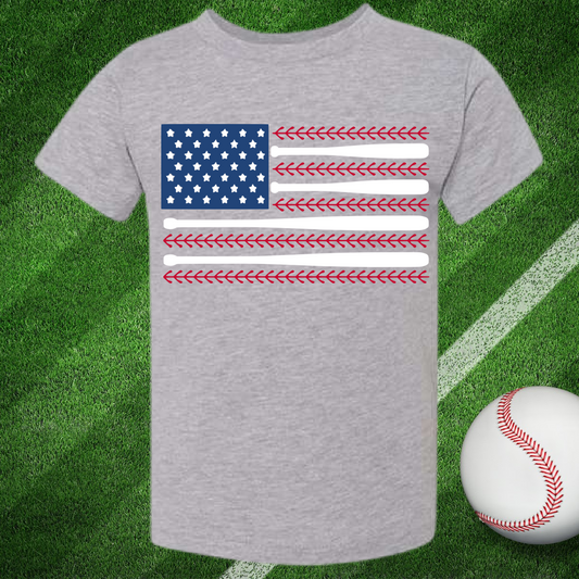 Estey Baseball - American Flag Baseball Tee or Sweatshirt (Youth)