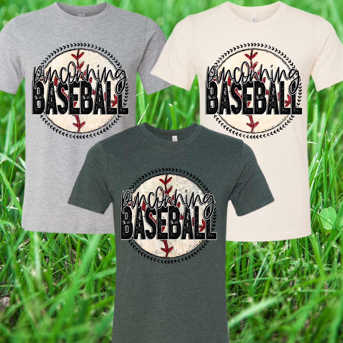 Pinconning Baseball/Softball - Round Logo Short or Long Sleeve Premium Tee (Youth & Adult)