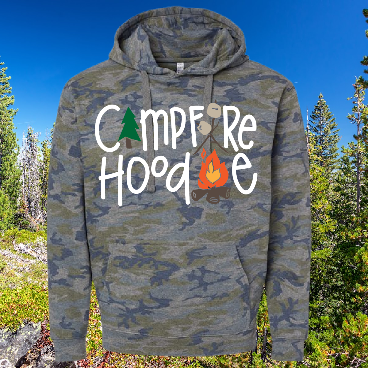 Camouflage Campfire Hoodie (Youth & Adult)