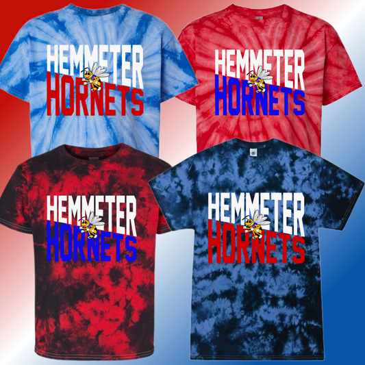 Hemmeter Elementary - Angled Logo Tie Dye Tee (Youth & Adult) - MADE TO ORDER/TWO WEEKS