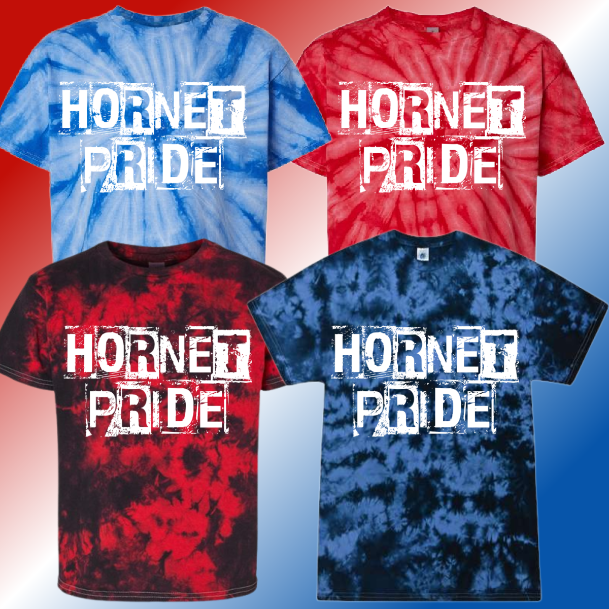 Hemmeter Elementary - Distressed Block Tie Dye Tee (Youth & Adult) - MADE TO ORDER/TWO WEEKS