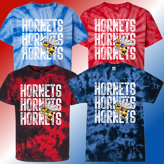 Hemmeter Elementary - Repeating Mascot Tie Dye Tee (Youth & Adult) - MADE TO ORDER/TWO WEEKS