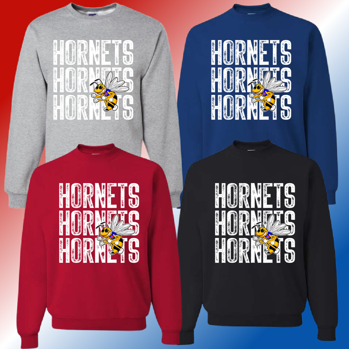 Hemmeter Elementary - Repeating Mascot Basic Crewneck (Youth & Adult) - MADE TO ORDER/TWO WEEKS