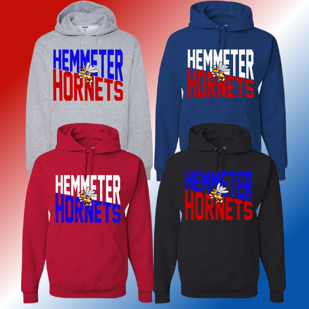 Hemmeter Elementary - Angled Logo Basic Hoodie (Youth & Adult) - MADE TO ORDER/TWO WEEKS
