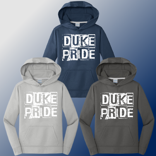 Dukes - Distressed Block Dri Fit Hoodie (Youth & Adult)