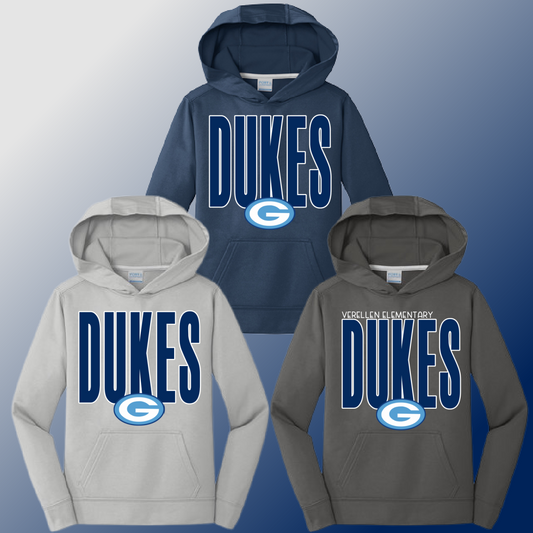 Dukes - Tall Logo Dri Fit Hoodie (Youth & Adult)